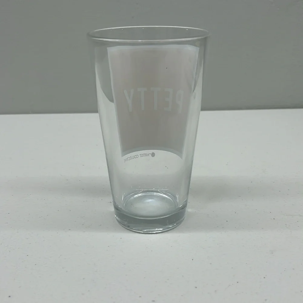 Clear Glass with Beige 'PETTY' Design